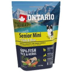 Ontario  Senior Mini hal és rizs 0,75 kg
