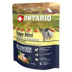 Ontario  Puppy Mini csirke, burgonya és gyógynövények 0,75 kg