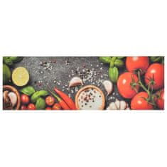 Vidaxl mosható zöldségmintás bársony konyhai szőnyeg 60x180 cm 136538