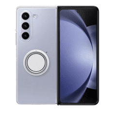SAMSUNG Galaxy Z Fold5 SM-F946B, Műanyag hátlap védőtok, ultravékony, telefontartó gyűrű, Clear Gadget, átlátszó, gyári (RS147221)