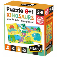 Headu Headu: Dinoszauruszok kétoldalas puzzle - 8+1 darabos (IT22243)