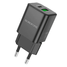 Borofone BN14 Royal USB-A / USB-C Hálózati töltő - Fekete (30W) (BN14)