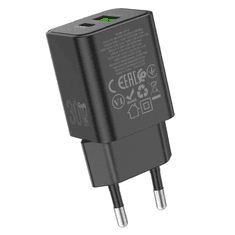 Borofone BN14 Royal USB-A / USB-C Hálózati töltő - Fekete (30W) (BN14)