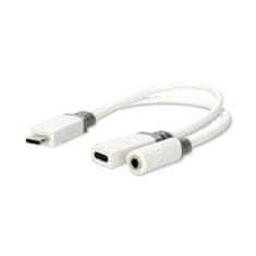 Nedis USB-C adapter | USB 2.0 | USB-C Male | USB-C aljzat / 3,5 mm-es aljzat | 0,10 m | kerek | Aranyozott | PVC | Fehér | Doboz 