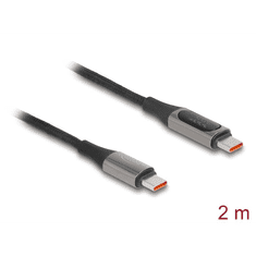 DELOCK USB-C kábel tápmérővel PD 3.0 100 W 2 m (86809) (del86809)