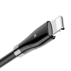 BASEUS adatátvitel kábel és töltő (USB-A - lightning 8pin, gyorstöltés támogatás, 1m, LED kijelző) fekete (CALEYE-01) (CALEYE-01)