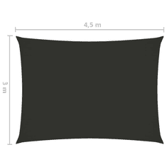 Vidaxl antracitszürke téglalap alakú oxford-szövet napvitorla 3x4,5 m (135101)