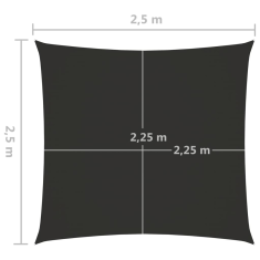 Vidaxl antracitszürke négyzet alakú oxford-szövet napvitorla 2,5x2,5 m (135081)
