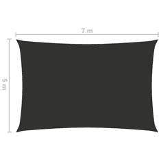Vidaxl antracitszürke téglalap alakú oxford-szövet napvitorla 5 x 7 m (135110)