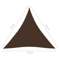 Vidaxl barna háromszögű oxford-szövet napvitorla 3,6 x 3,6 x 3,6 m (135831)