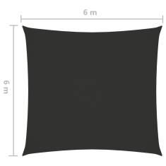 Vidaxl antracitszürke négyzet alakú oxford-szövet napvitorla 6 x 6 m (135087)