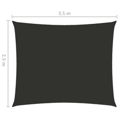 Vidaxl antracitszürke téglalap alakú oxford-szövet napvitorla 2,5x3,5m (135096)