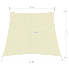 Vidaxl krémszínű trapéz alakú oxford-szövet napvitorla 3/5 x 4 m (135243)