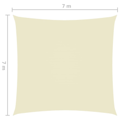 Vidaxl krémszínű négyzet alakú oxford-szövet napvitorla 7 x 7 m (135198)