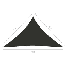Vidaxl antracitszürke háromszögű oxford-szövet napvitorla 5 x 5 x 6 m (135128)