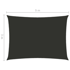 Vidaxl antracitszürke téglalap alakú oxford-szövet napvitorla 3 x 5 m (135102)