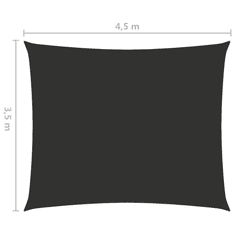 Vidaxl antracitszürke téglalap alakú oxford-szövet napvitorla 3,5x4,5m (135104)