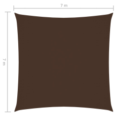 Vidaxl barna négyzet alakú oxford-szövet napvitorla 7 x 7 m (135803)