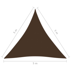 Vidaxl barna háromszögű oxford-szövet napvitorla 5 x 5 x 5 m (135840)