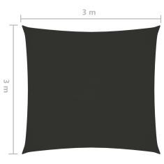 Vidaxl antracitszürke négyzet alakú oxford-szövet napvitorla 3 x 3 m (135082)