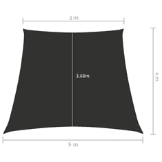 Vidaxl antracitszürke trapéz alakú oxford-szövet napvitorla 3/5 x 4 m (135133)