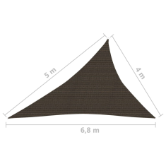 Vidaxl barna HDPE napvitorla 160 g/m² 4 x 5 x 6,8 m (311816)