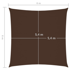 Vidaxl barna négyzet alakú oxford-szövet napvitorla 6 x 6 m (135802)