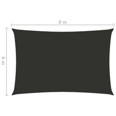 Vidaxl antracitszürke téglalap alakú oxford-szövet napvitorla 6 x 8 m (135113)