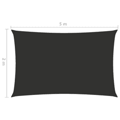 Vidaxl antracitszürke téglalap alakú oxford-szövet napvitorla 2 x 5 m (135094)