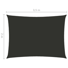 Vidaxl antracitszürke téglalap alakú oxford-szövet napvitorla 2x3,5 m (135091)