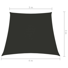 Vidaxl antracitszürke trapéz alakú oxford szövet napvitorla 3/4 x 3 m (135132)