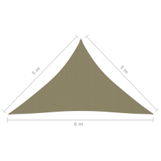Vidaxl bézs háromszögű oxford-szövet napvitorla 5 x 5 x 6 m (135183)
