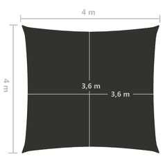 Vidaxl antracitszürke négyzet alakú oxford-szövet napvitorla 4 x 4 m (135084)