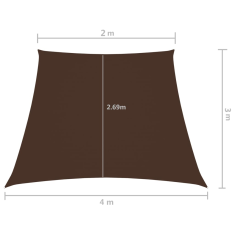 Vidaxl barna trapéz alakú oxford-szövet napvitorla 2/4 x 3 m (135846)