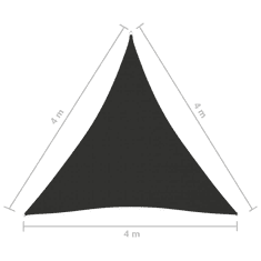 Vidaxl antracitszürke háromszögű oxford-szövet napvitorla 4 x 4 x 4 m (135121)