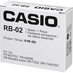 Casio RB-02-2 Tintaszalag 13mm / 6m - Fekete/Piros