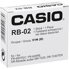 Casio RB-02-2 Tintaszalag 13mm / 6m - Fekete/Piros