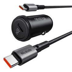 Mcdodo CC-7493 USB-C Autós töltő + USB-C kábel - Fekete (30W) (CC-7493)