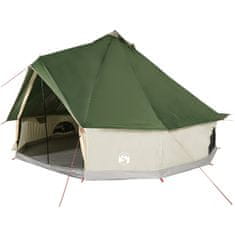 Vidaxl 8 személyes zöld vízálló tipi családi sátor 94588