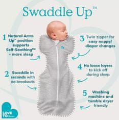 LOVE TO DREAM Swaddle UP Swaddle-Size M White/Space - PHASE1 - 0.2 TOG Bamboo Lite