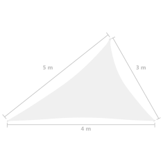 fehér háromszögű oxford-szövet napvitorla 3 x 4 x 5 m