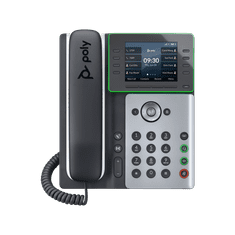 HP Poly Edge E300 VoIP Telefon + PoE - Fekete/Fehér (82M92AA)