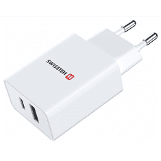 SWISSTEN Travel USB-A/USB-C Hálózati töltő - Fehér (30W) (22037000)