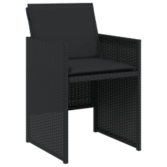 Vidaxl 4 db fekete polyrattan kerti szék párnával (4007436)