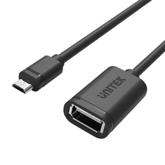 Unitek Micro-USB-B apa - USB-A apa OTG kábel 0.2m - Fekete (Y-C438GBK)
