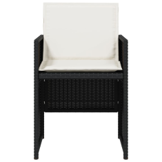 Vidaxl 4 db fekete polyrattan kerti szék párnával (4007435)