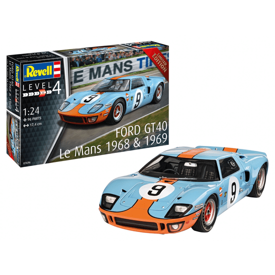 REVELL Ford GT 40 Le Mans 1968 autó műanyag modell (1:24) (07696)