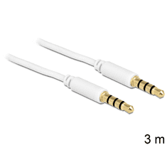 DELOCK sztereó kábel 3.5 mm 4 pin csatlakozó > csatlakozó, 3 m (83442)