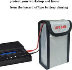 YUNIQUE GREEN-CLEAN Lipo akkumulátor biztonsági táska, 1 darab, tűzálló és robbanásbiztos anyag, 90X55X140 mm - védőtok Lipo akkumulátorok töltéséhez és szállításához