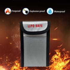 YUNIQUE GREEN-CLEAN Lipo akkumulátor biztonsági táska, 1 darab, tűzálló és robbanásbiztos anyag, 90X55X140 mm - védőtok Lipo akkumulátorok töltéséhez és szállításához